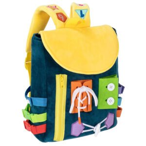 Busy Board - Toddler Backpack with Buckles and Learning Activity Toys - Develop Fine Motor Skills and Basic Life Skills - Learn to Tie Shoes - Children's Travel Toy