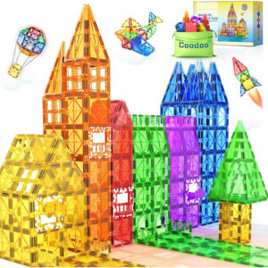 60 PCS Magnetic Building Tiles Kids Toys STEM Magnetic Blocks Sensory Toys Kids Games Magnet Building Toy for Boys and Girls Aged 3+, Kids Brain Development Preschool Kindergarten Toddler Toy
